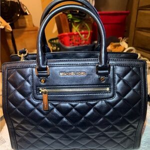 Michael Kors Black Selma Quilted Satchel